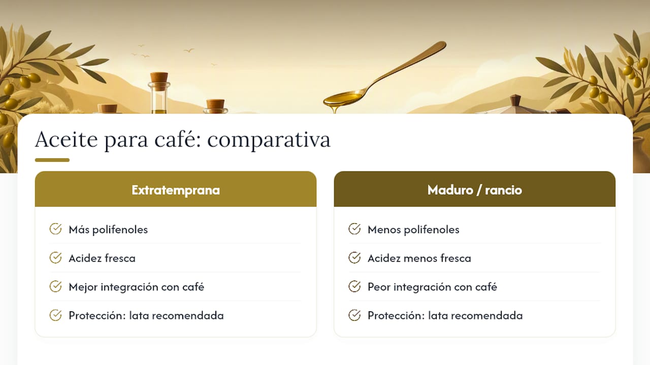 Comparativa de aceites para café