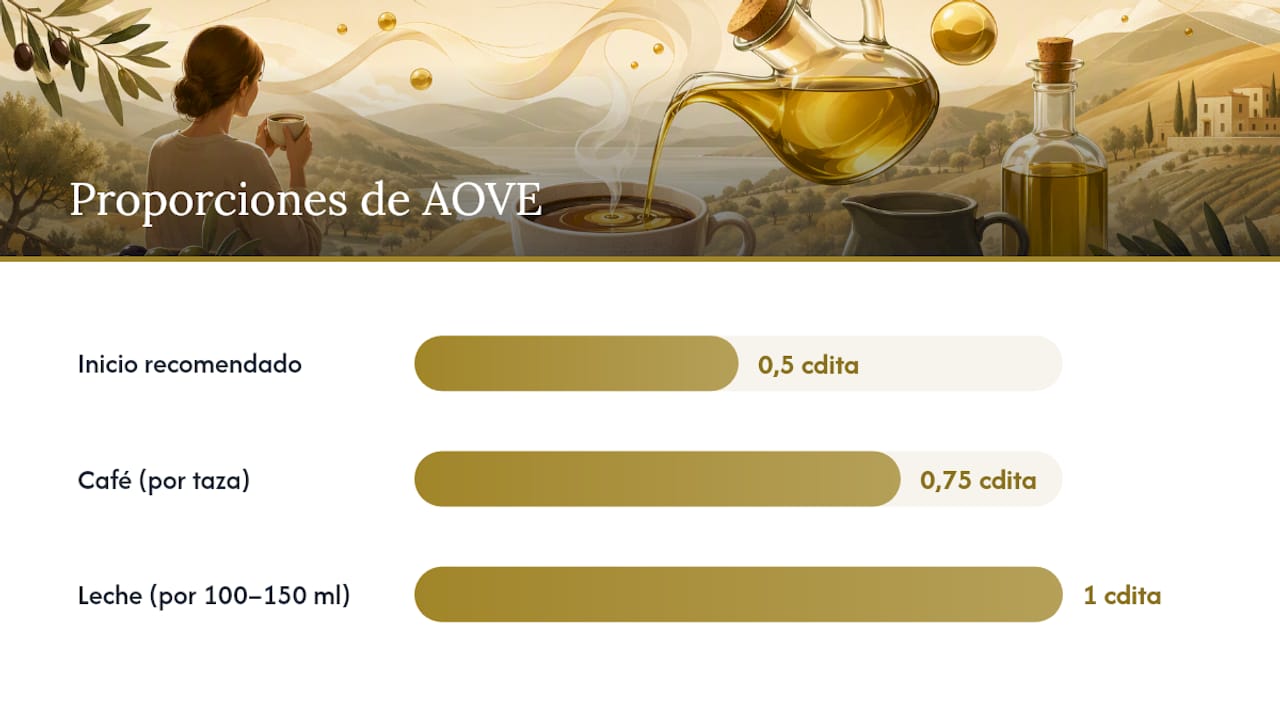 Cómo preparar café con aceite de oliva paso a paso — overview diagram