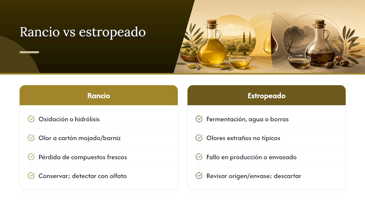 Diferencias entre aceite rancio y aceite contaminado