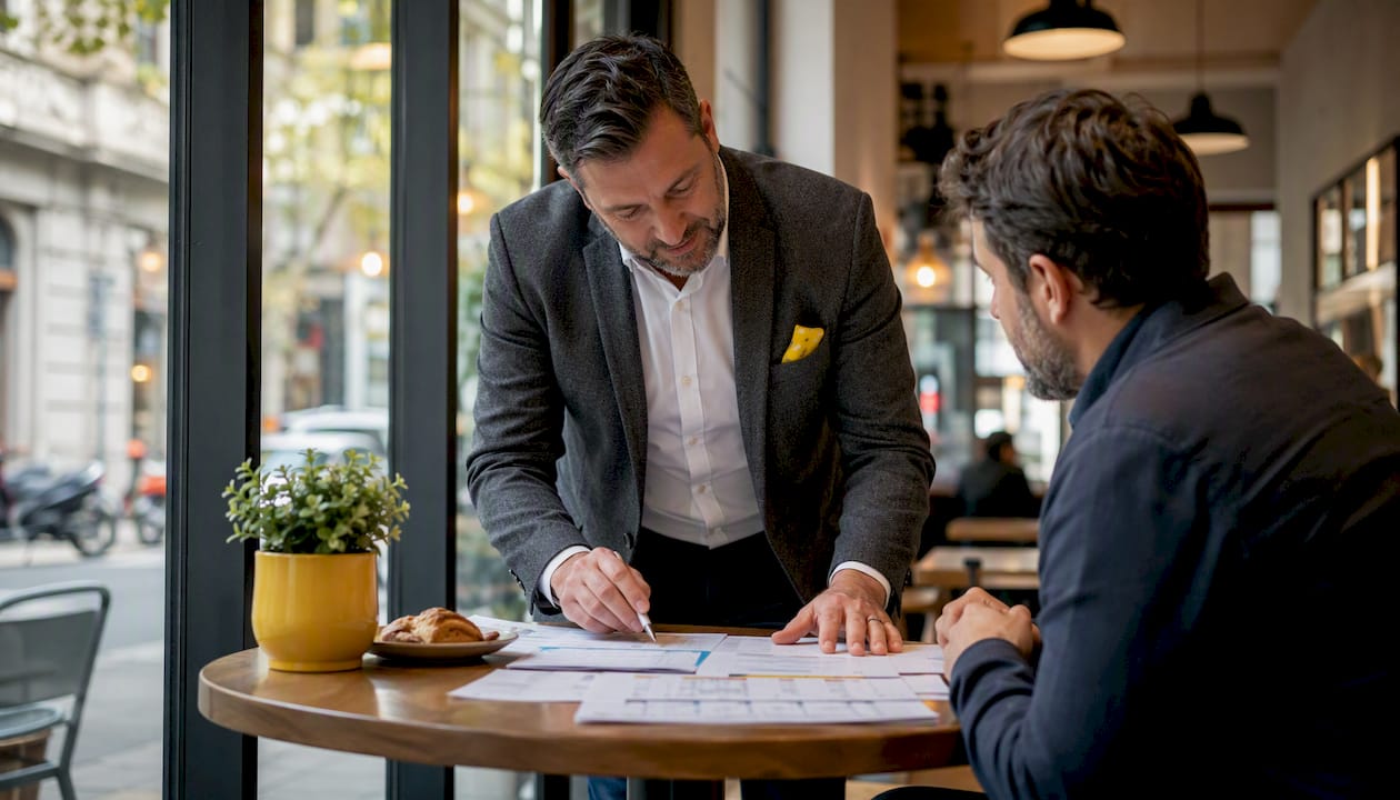 Field service manager reviewing AI pilot plan