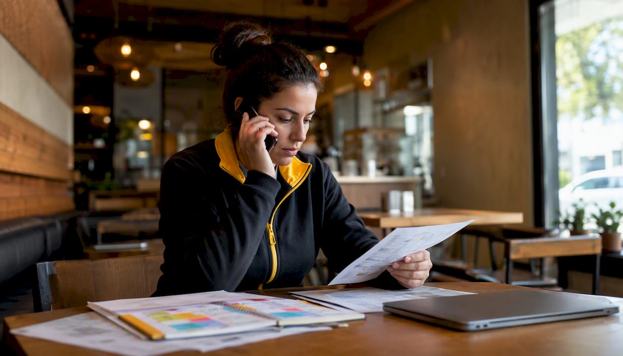Technician coordinating scheduling and routing by phone