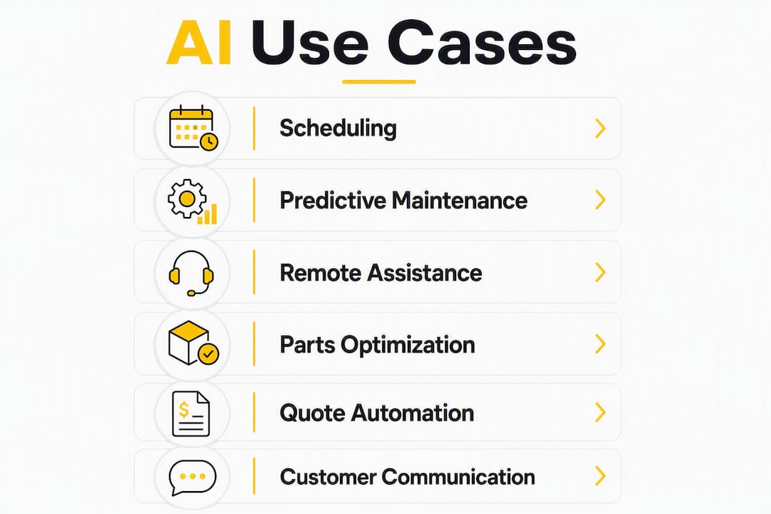 Infographic showing key AI use cases in field operations