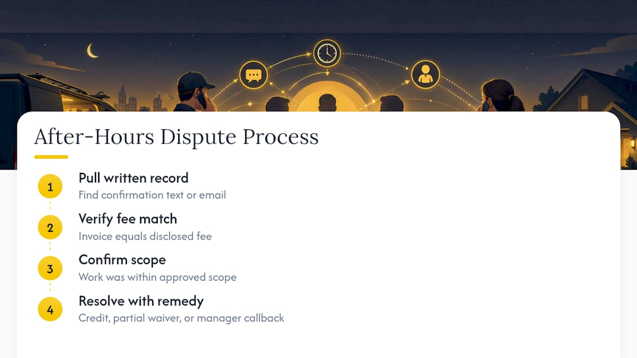 How Should You Handle After Hours Fee Disputes? — overview diagram
