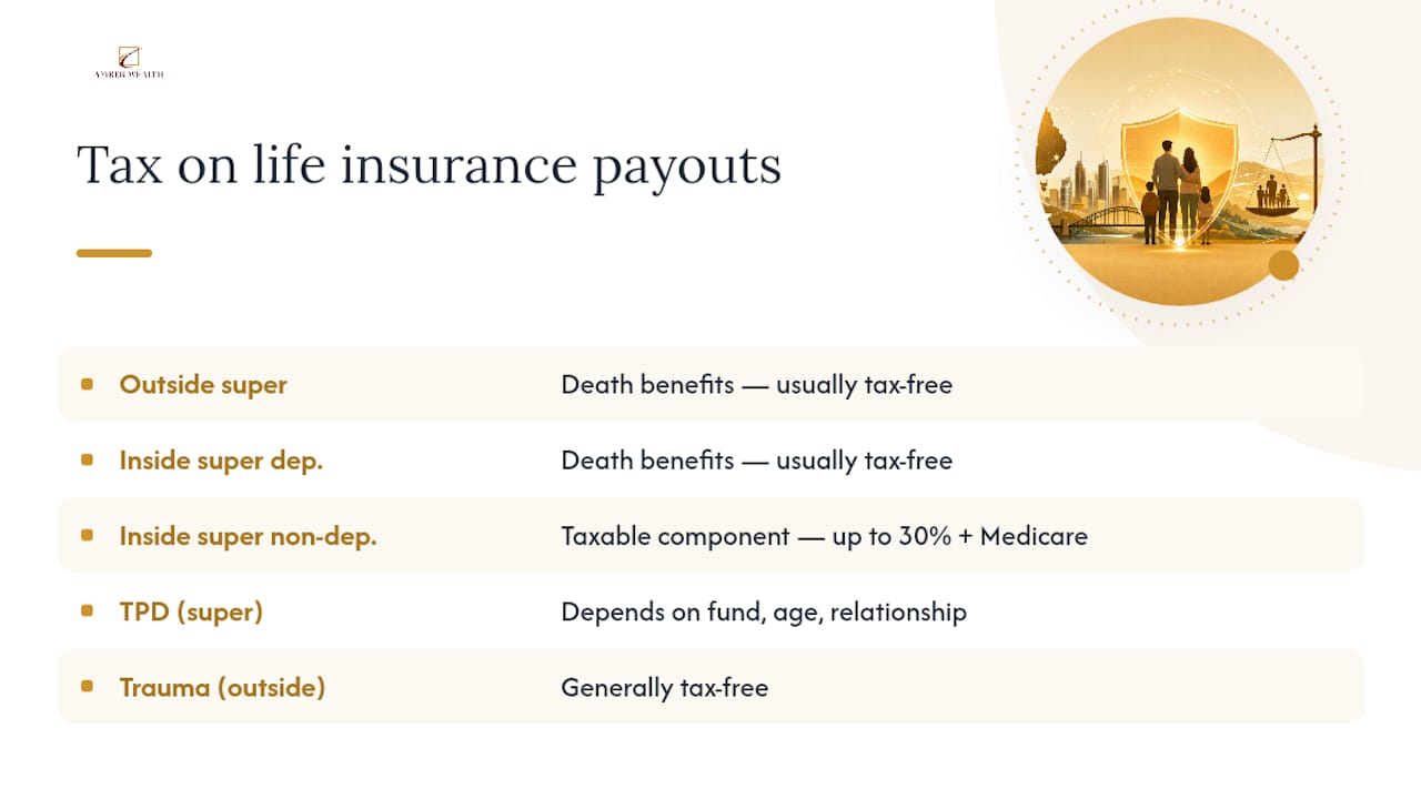Tax pathways for life TPD and trauma payouts