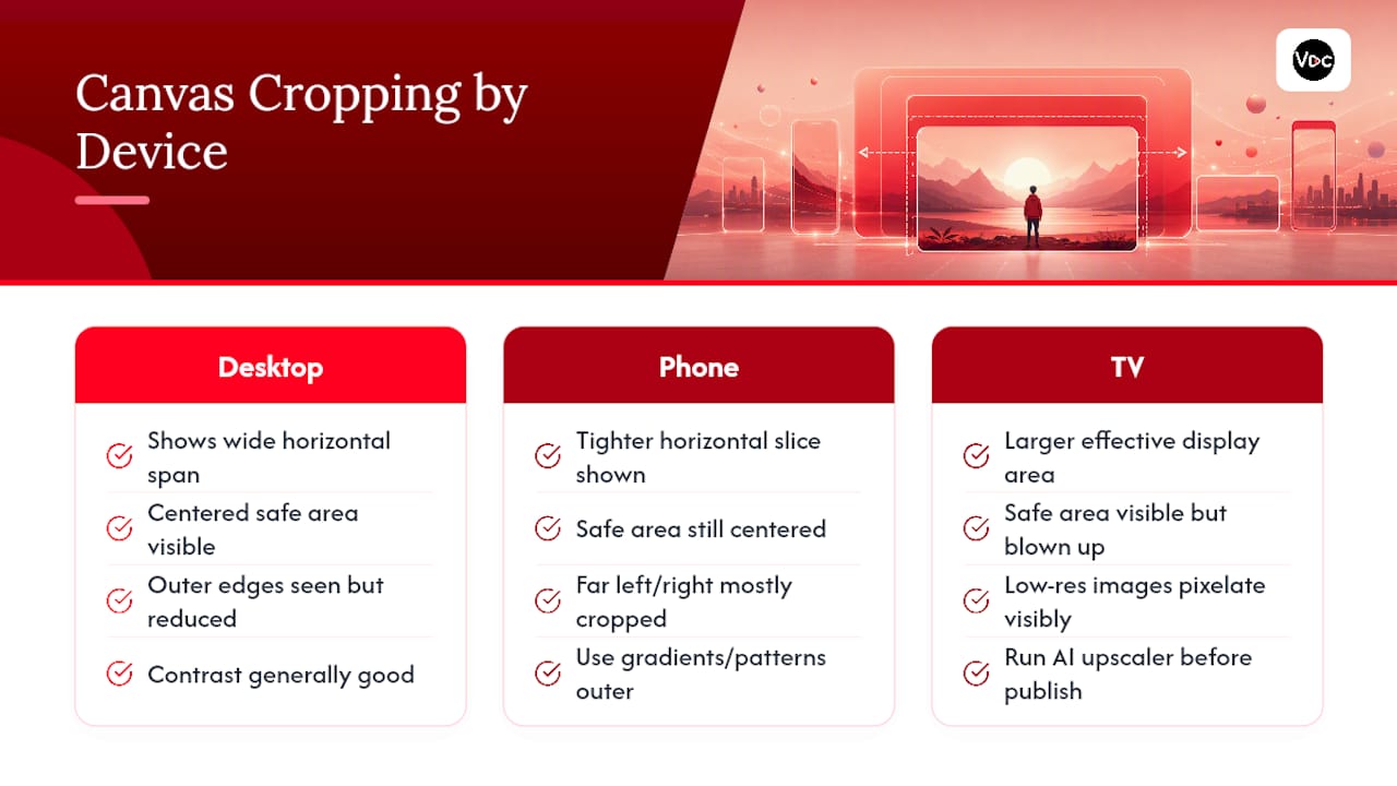 Banner cropping across desktop phone and TV