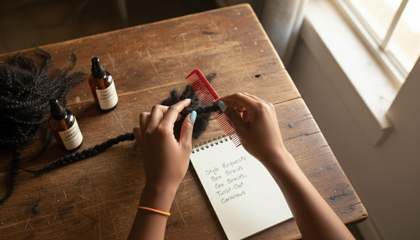 Braider sectioning hair