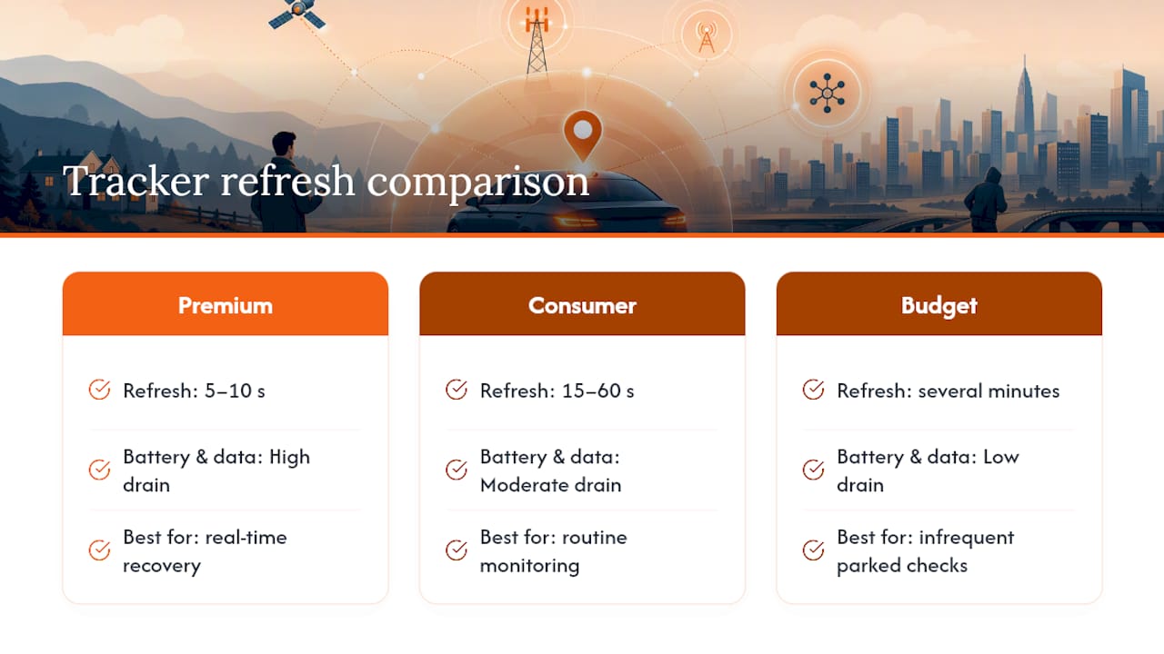 Diagram showing refresh rate and impact on battery and data