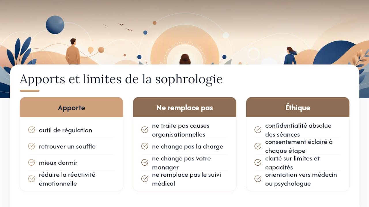 Ce que j'observe en cabinet : limites et éthique de l'accompagnement complémentaire — overview diagram