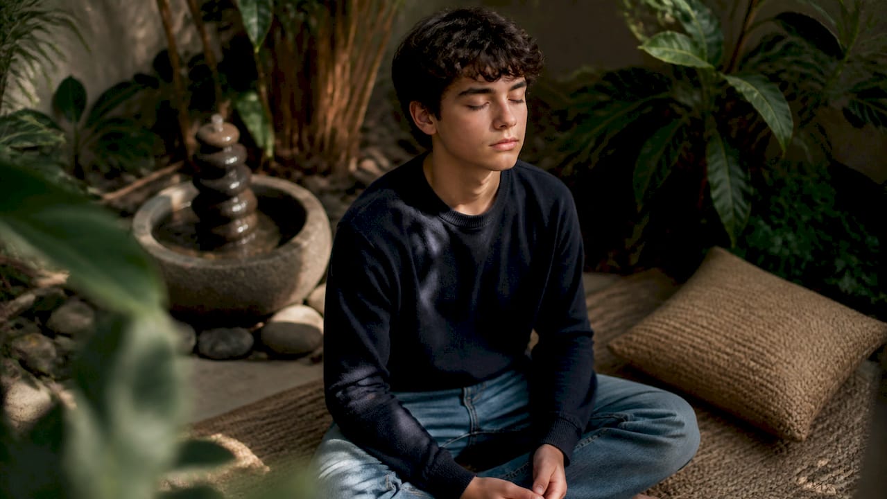 Un adolescent participe à une séance de visualisation guidée.
