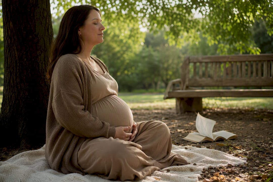 Femme enceinte faisant un exercice de respiration