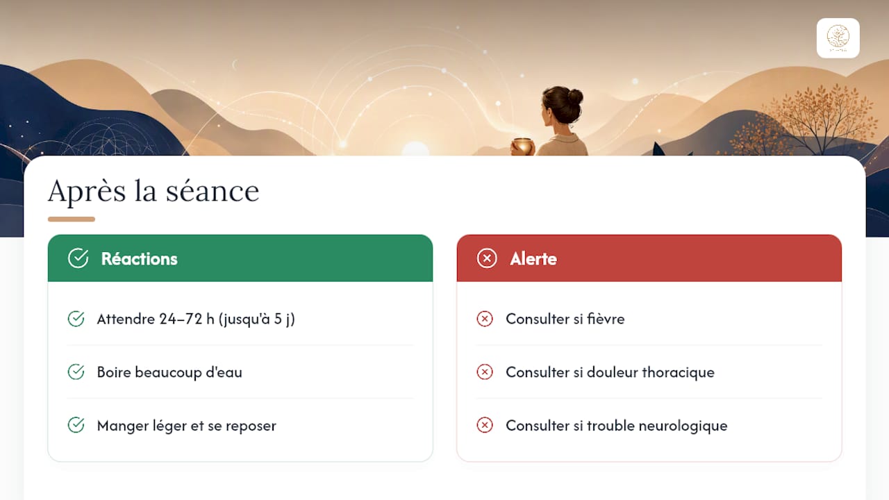 Réactions temporaires ou signes d'alerte