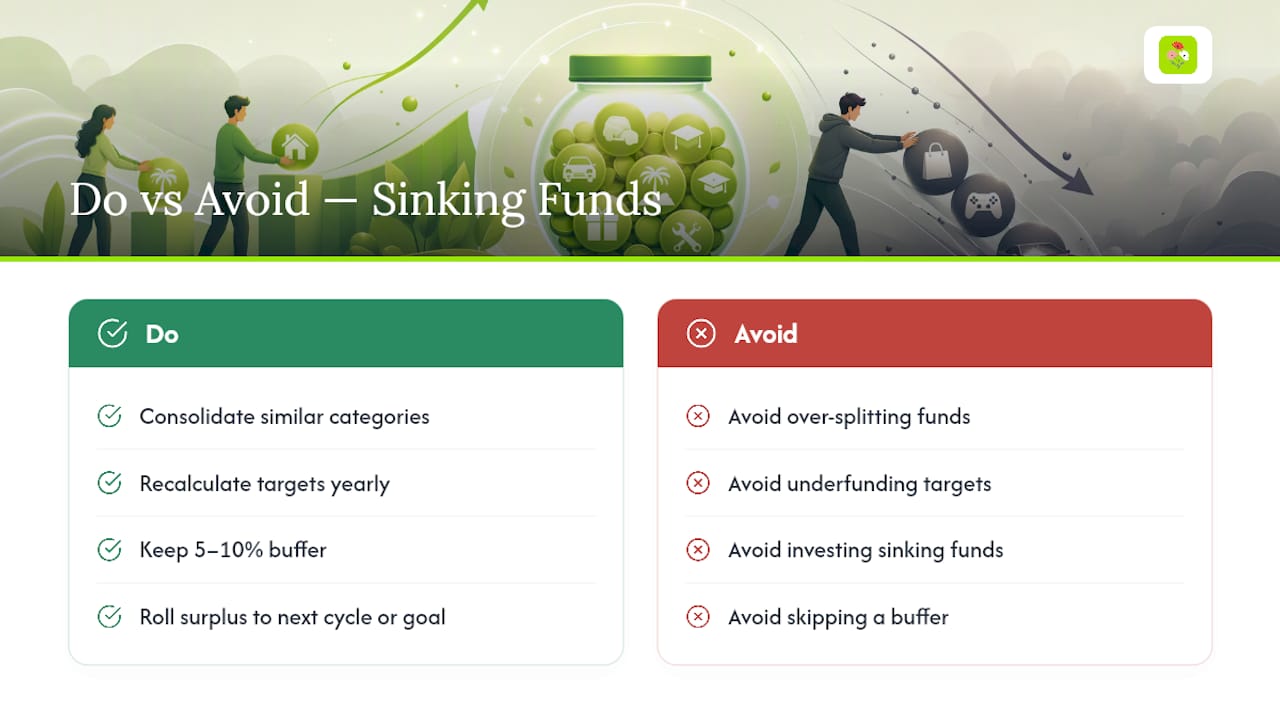 Common mistakes that undermine sinking funds — overview diagram