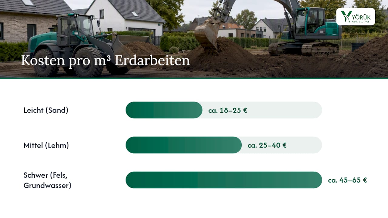 Kostenvergleich der Erdarbeiten nach Bodentyp