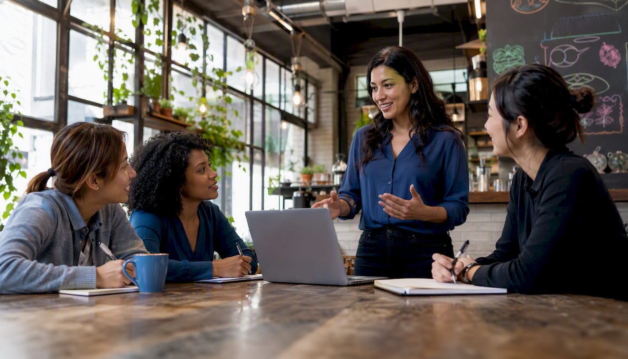 Customer service trainer leading AI role-play session