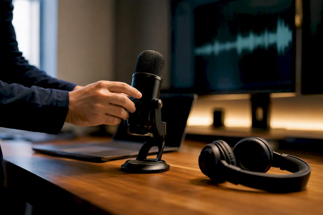 Microphone and recording device in training setup