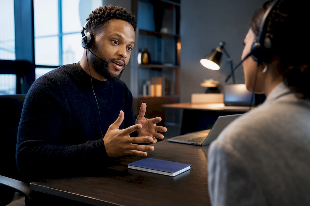 Representative practicing difficult customer call