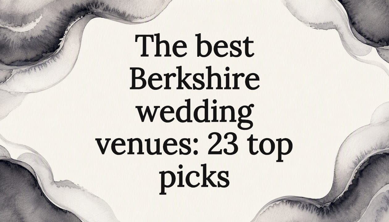 Watercolor frame around wedding venues title