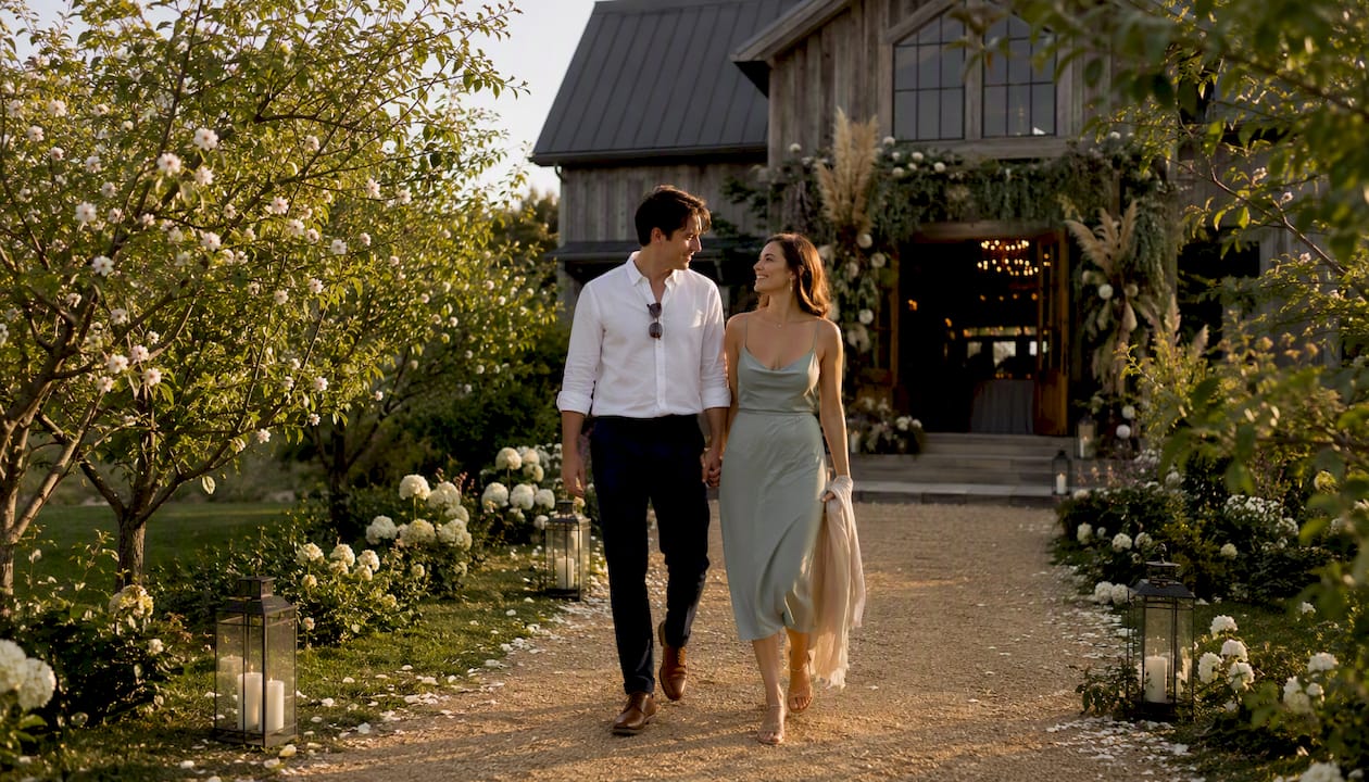 Luxury eco-friendly countryside wedding venue exterior