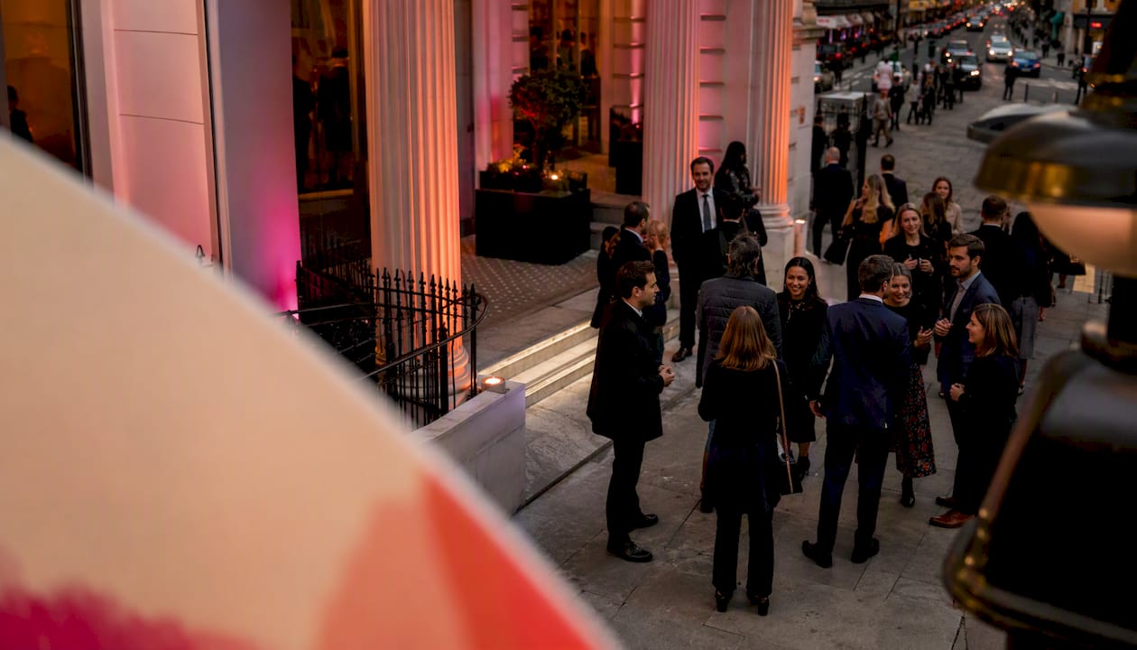 Exterior of corporate event venue in London