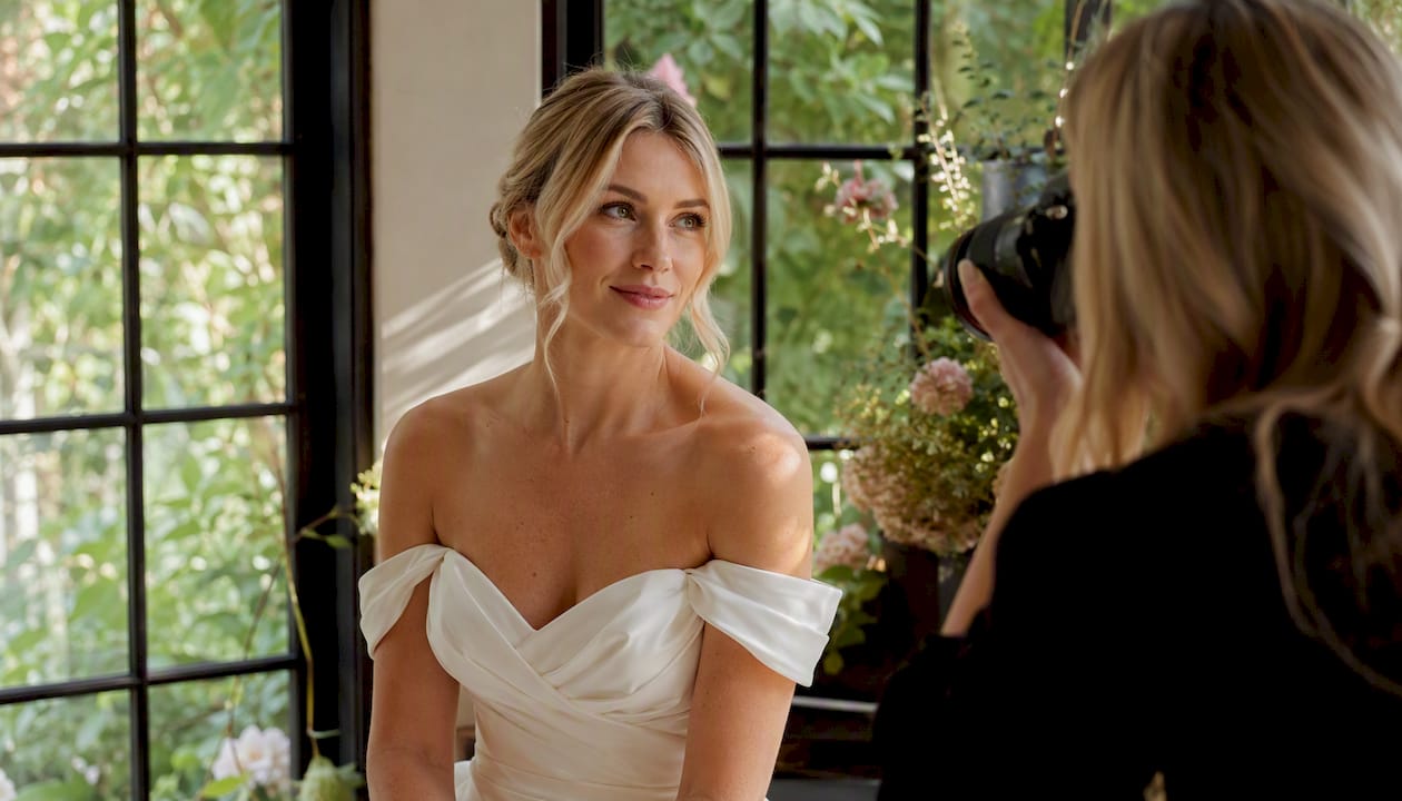 Bride in gently directed editorial portrait
