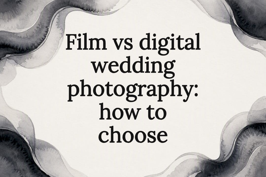 Decorative title card illustration for wedding photography article