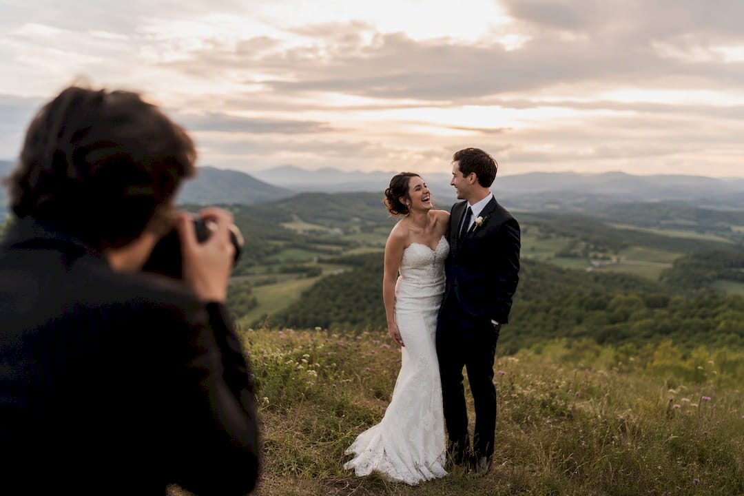 Couple in natural wedding portrait session outdoors