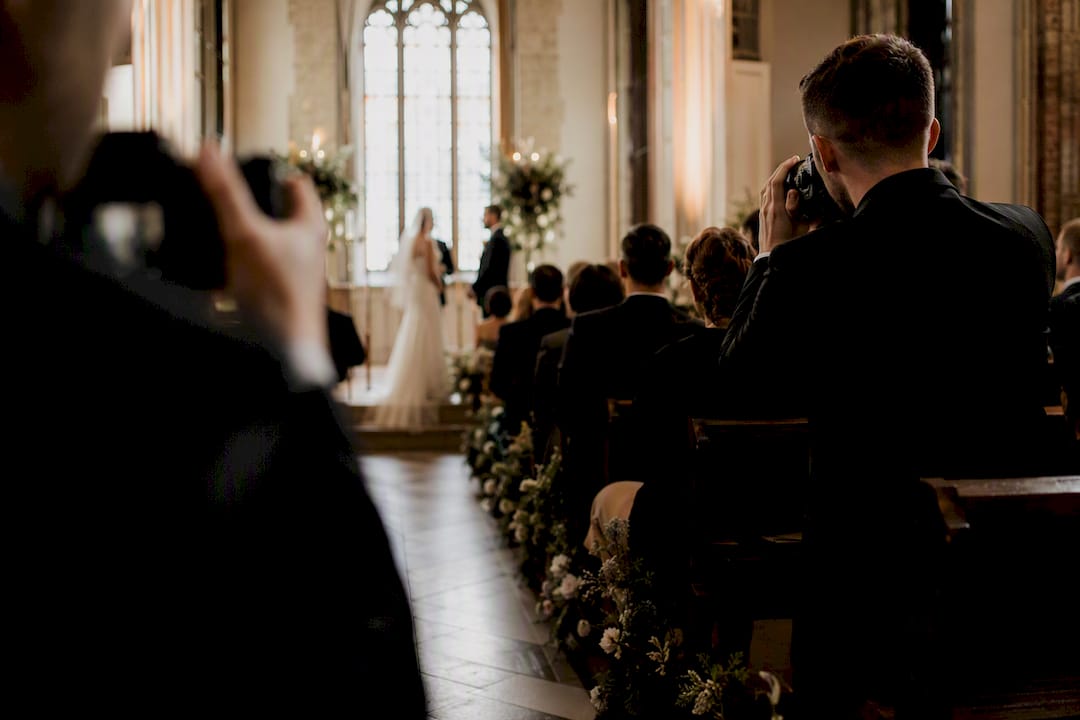 Second shooter covering a wedding ceremony
