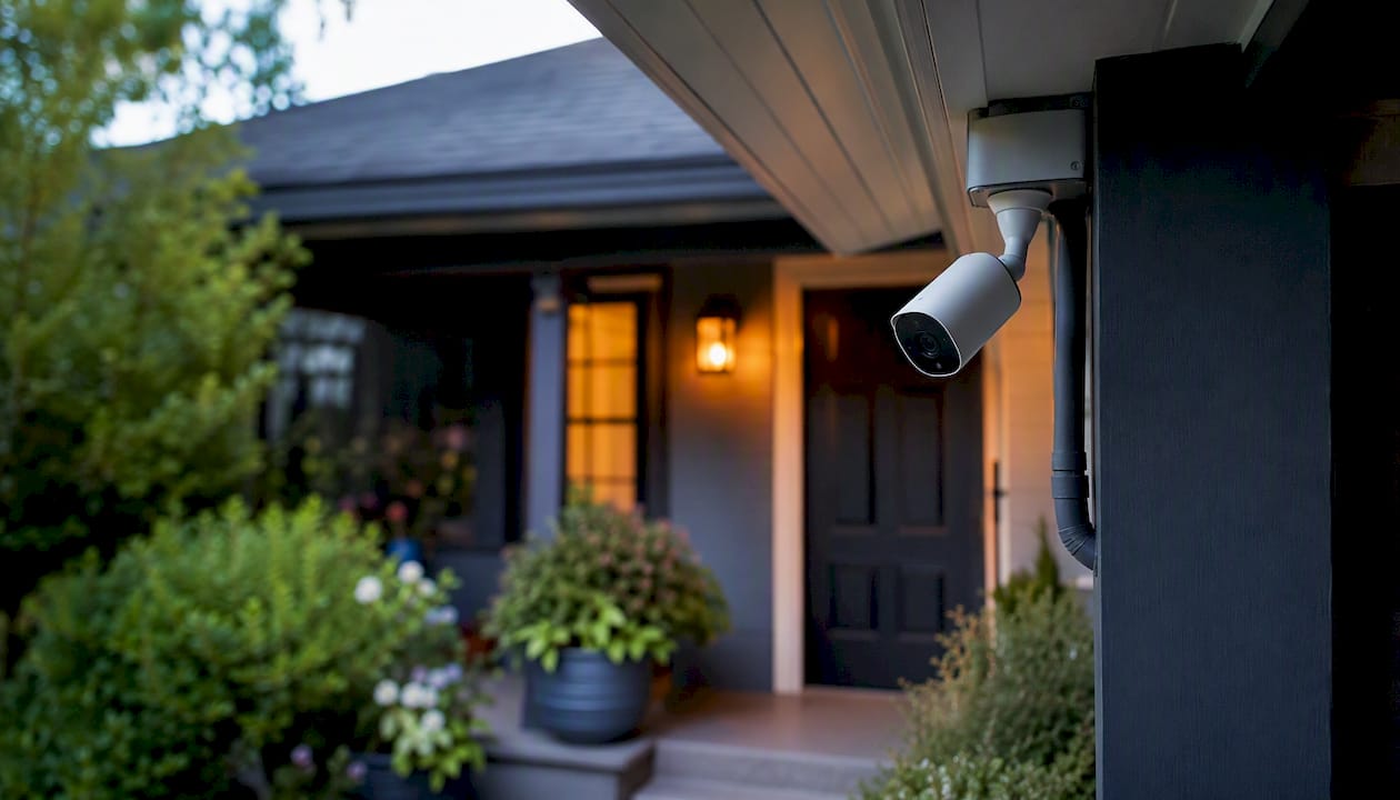 Front porch camera mounted high