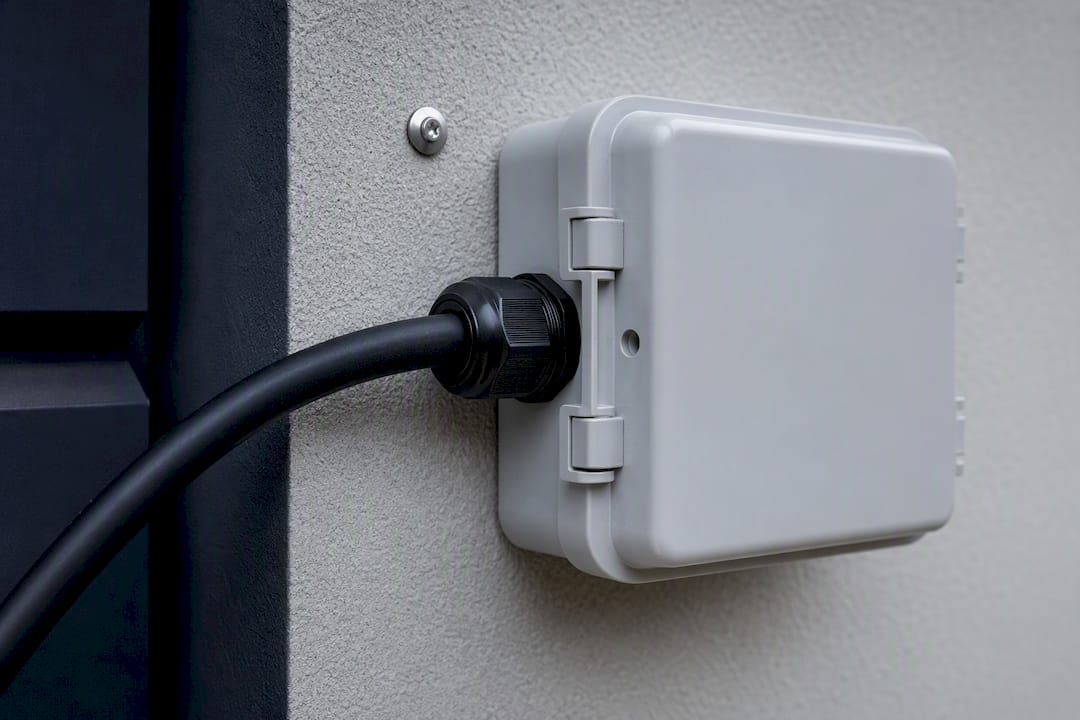Weatherproof outdoor speaker cable connection