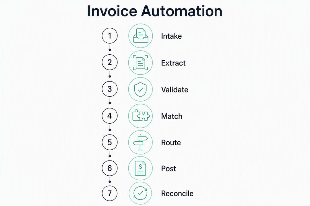 Infographic showing invoice automation steps