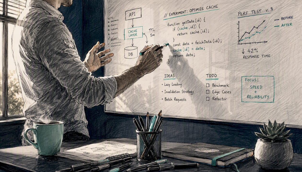 Hands writing RD experiment notes
