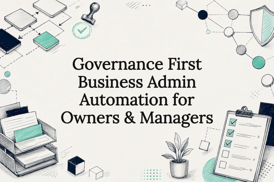 Decorative business automation title card