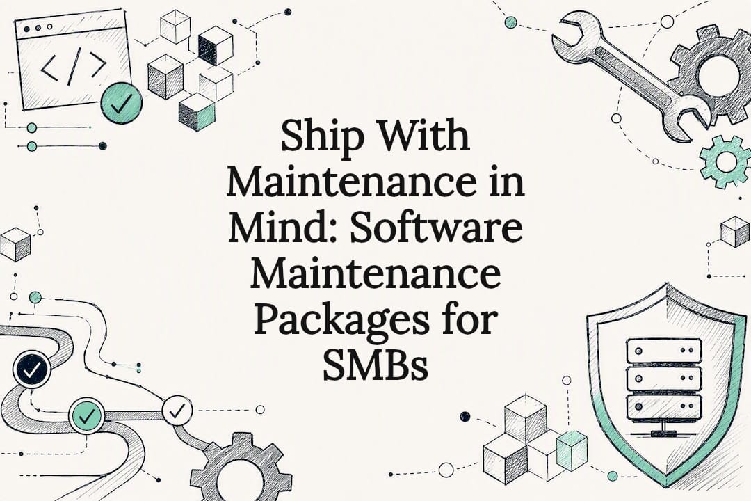 Software maintenance title card illustration