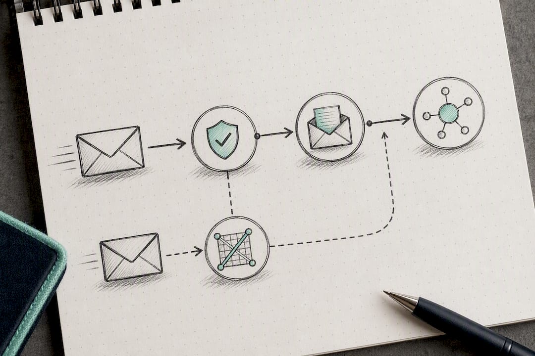 Email delivery boundary and deduplication flow