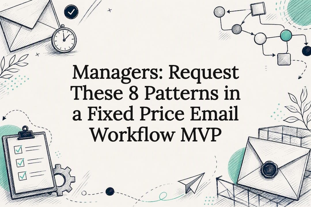 Decorative email workflow MVP title card