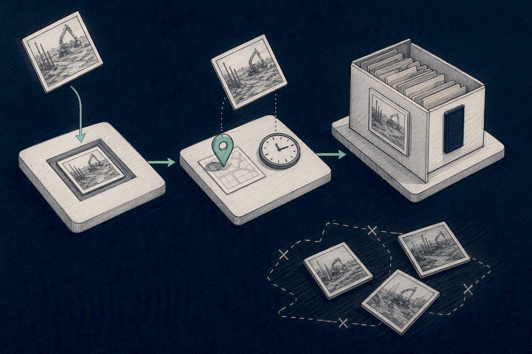 Illustration of job photo evidence chain