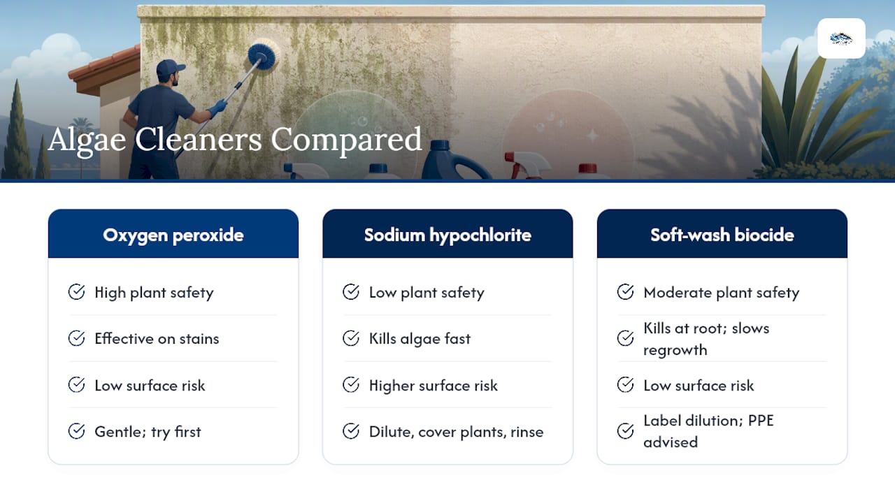 Comparison of algae cleaning methods by safety and effectiveness