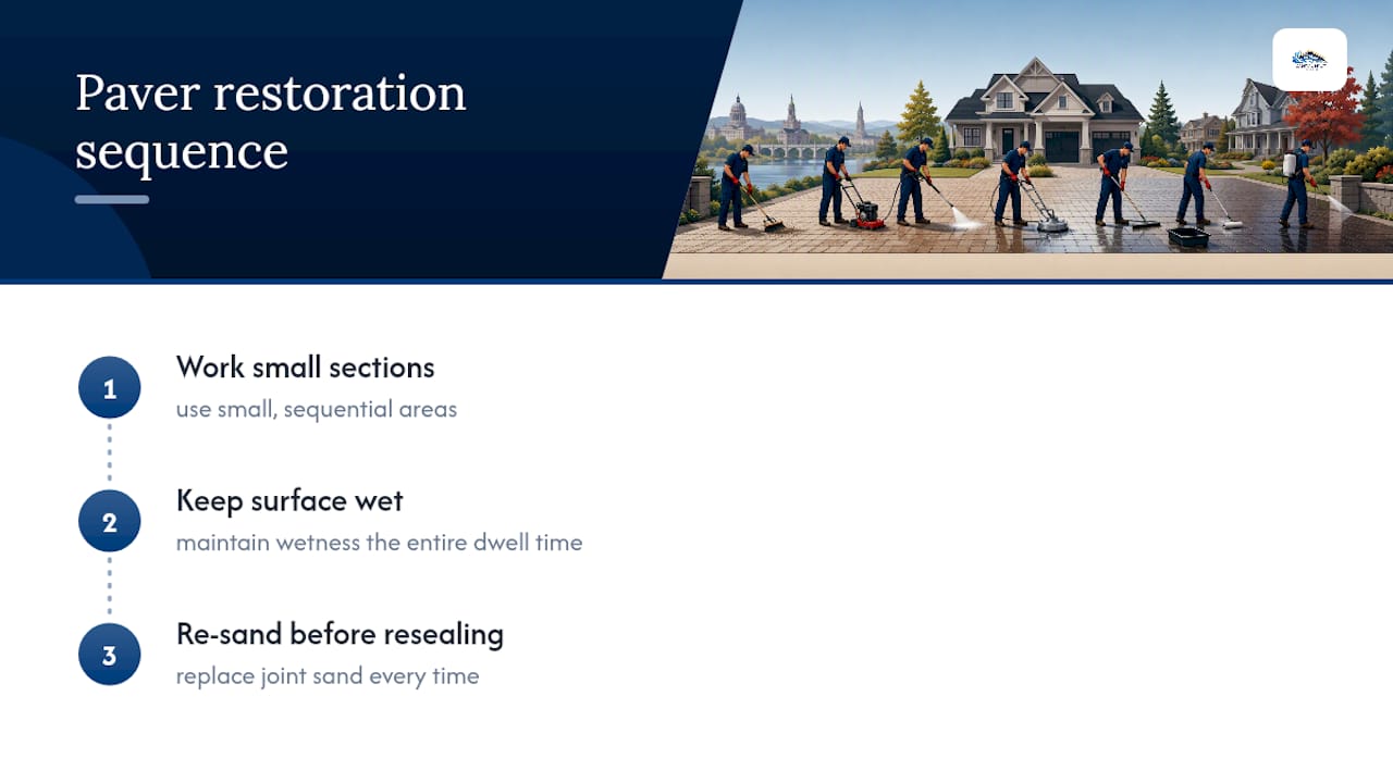 Three-step paver sealing workflow