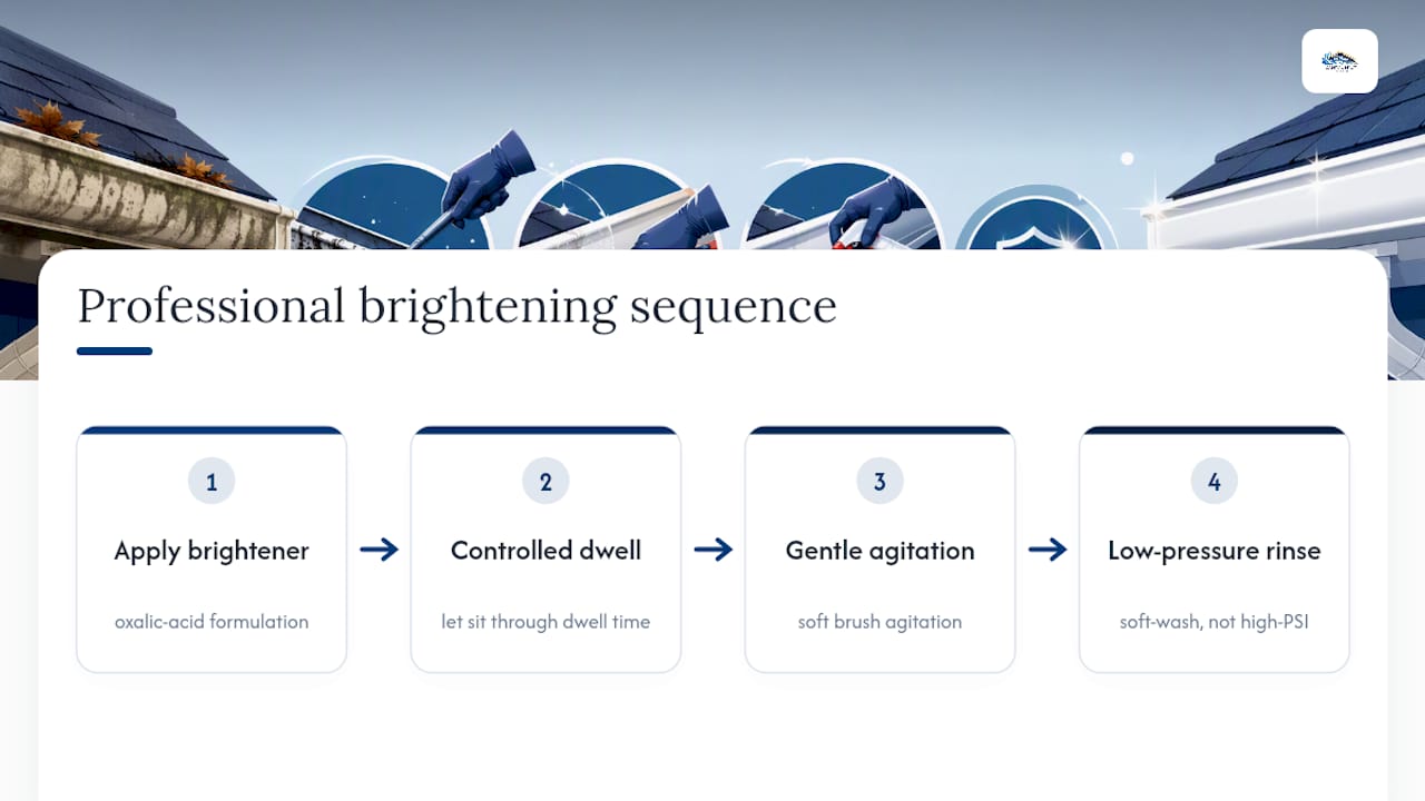 Four-step gutter brightening process