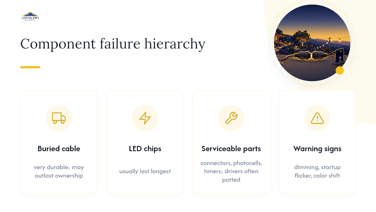 Permanent lighting component failure hierarchy