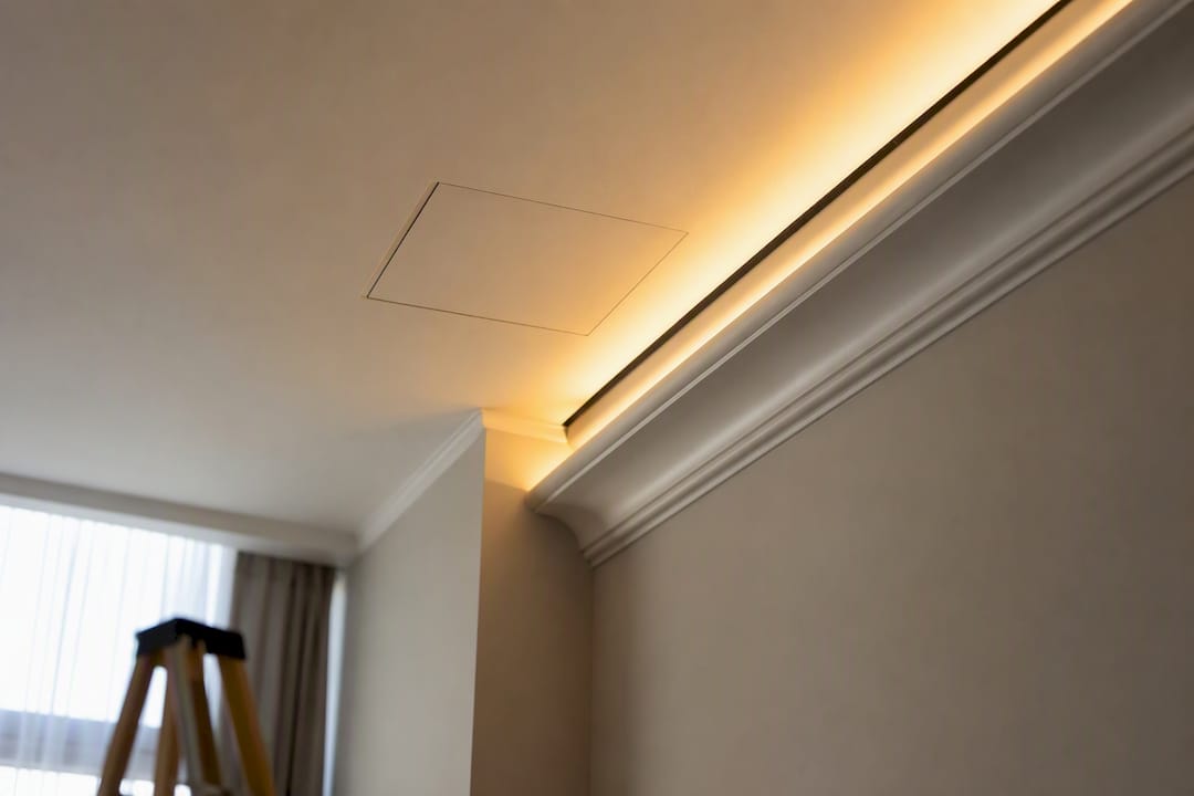 Accessible ceiling cove maintenance detail