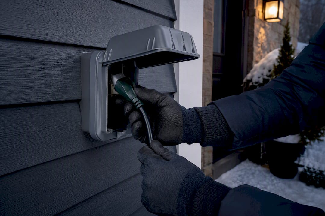 Raised weatherproof outdoor cord connection