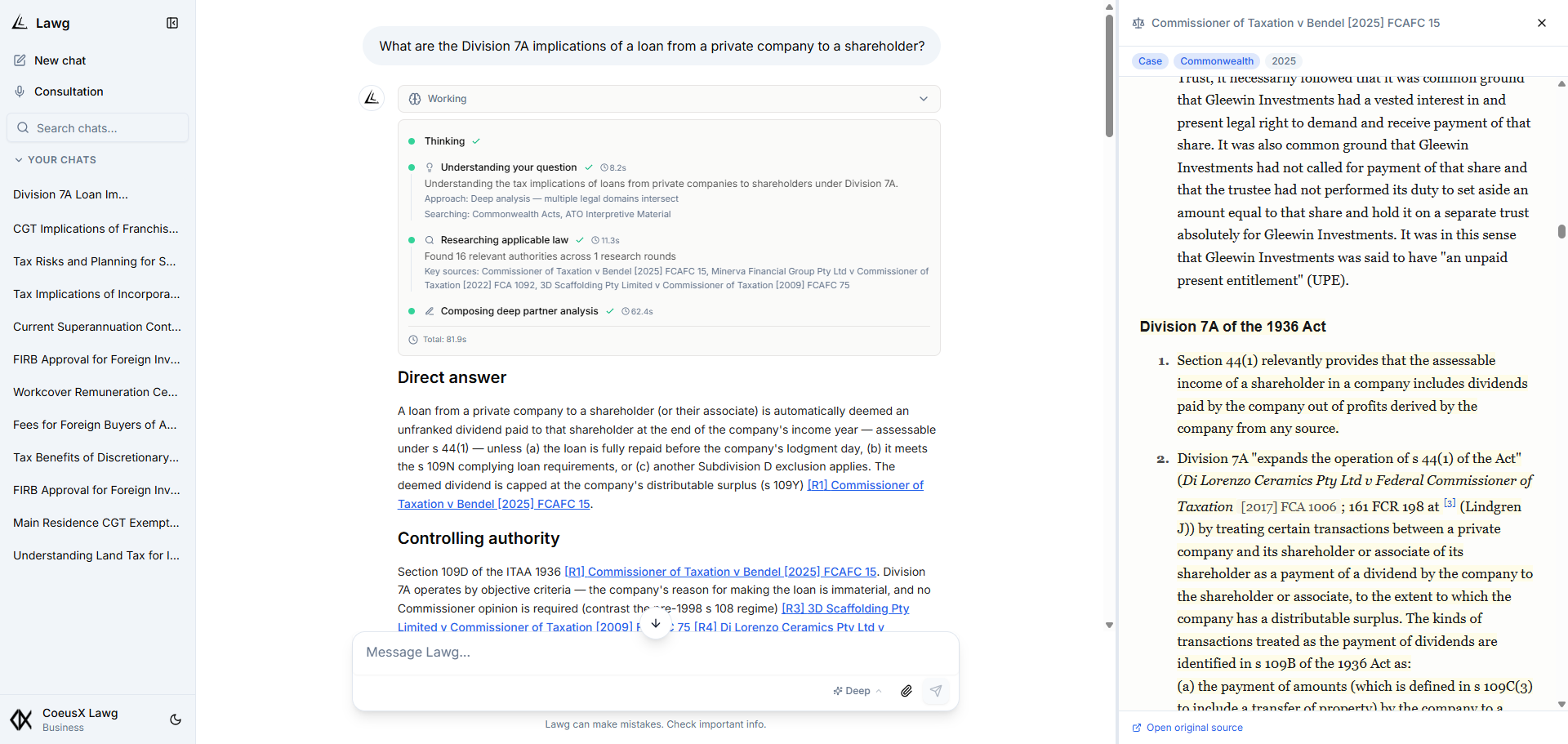 Lawg AI tax research and advisory platform