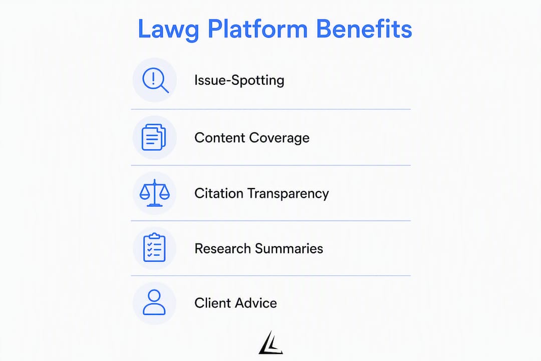 Infographic illustrating Lawg tax platform key benefits