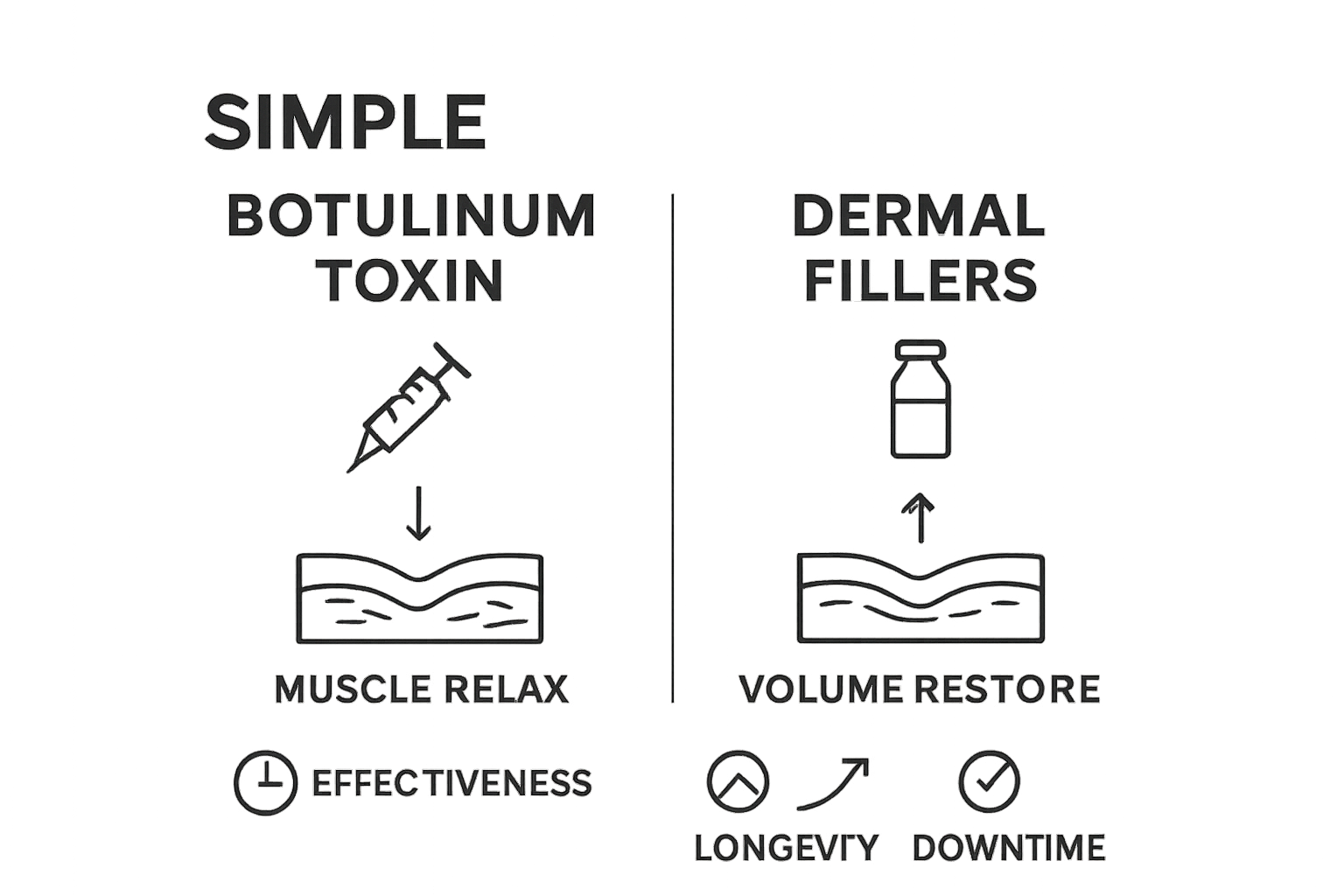 What is Best for Forehead Wrinkles? Understanding Solutions 1 Comparison of botulinum toxin vs dermal fillers effects