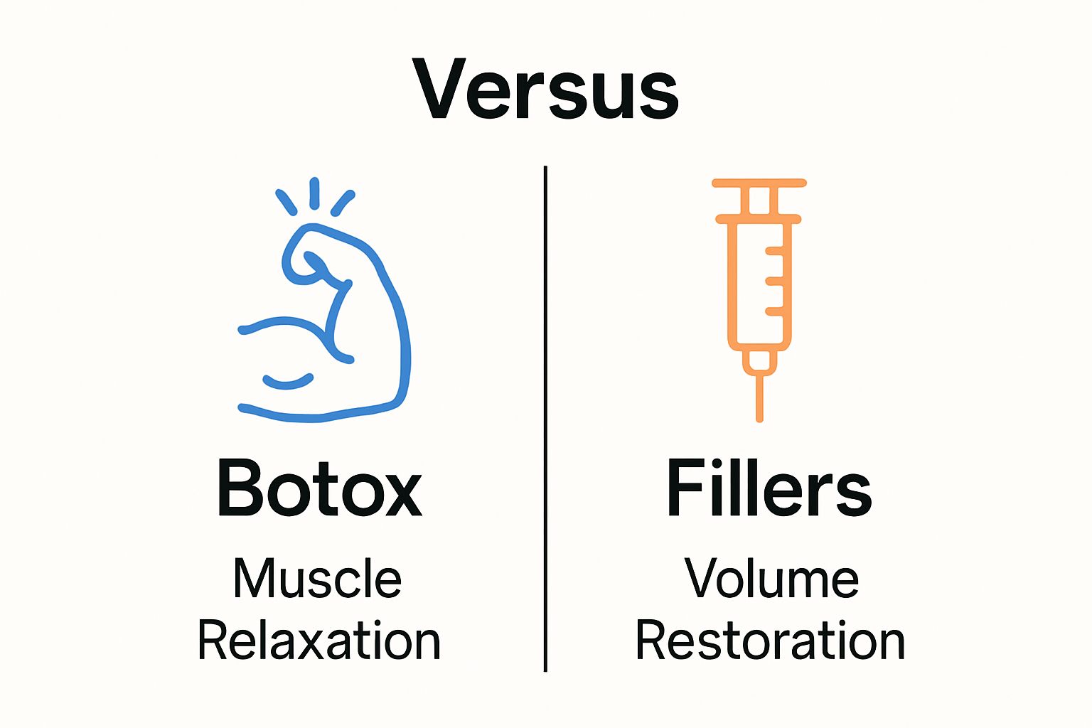 Understanding How to Choose Between Fillers and Botox 2 Infographic comparing Botox and dermal fillers