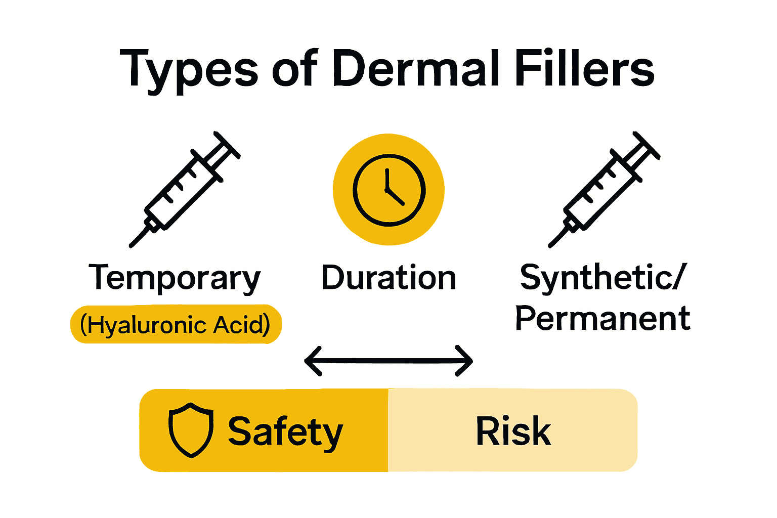 How Fillers Work: Complete Guide for London Women 2 Infographic comparing temporary and permanent dermal fillers used in the UK.