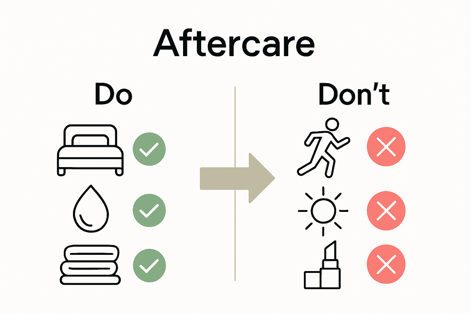 Infographic on injectable aftercare do's and don'ts