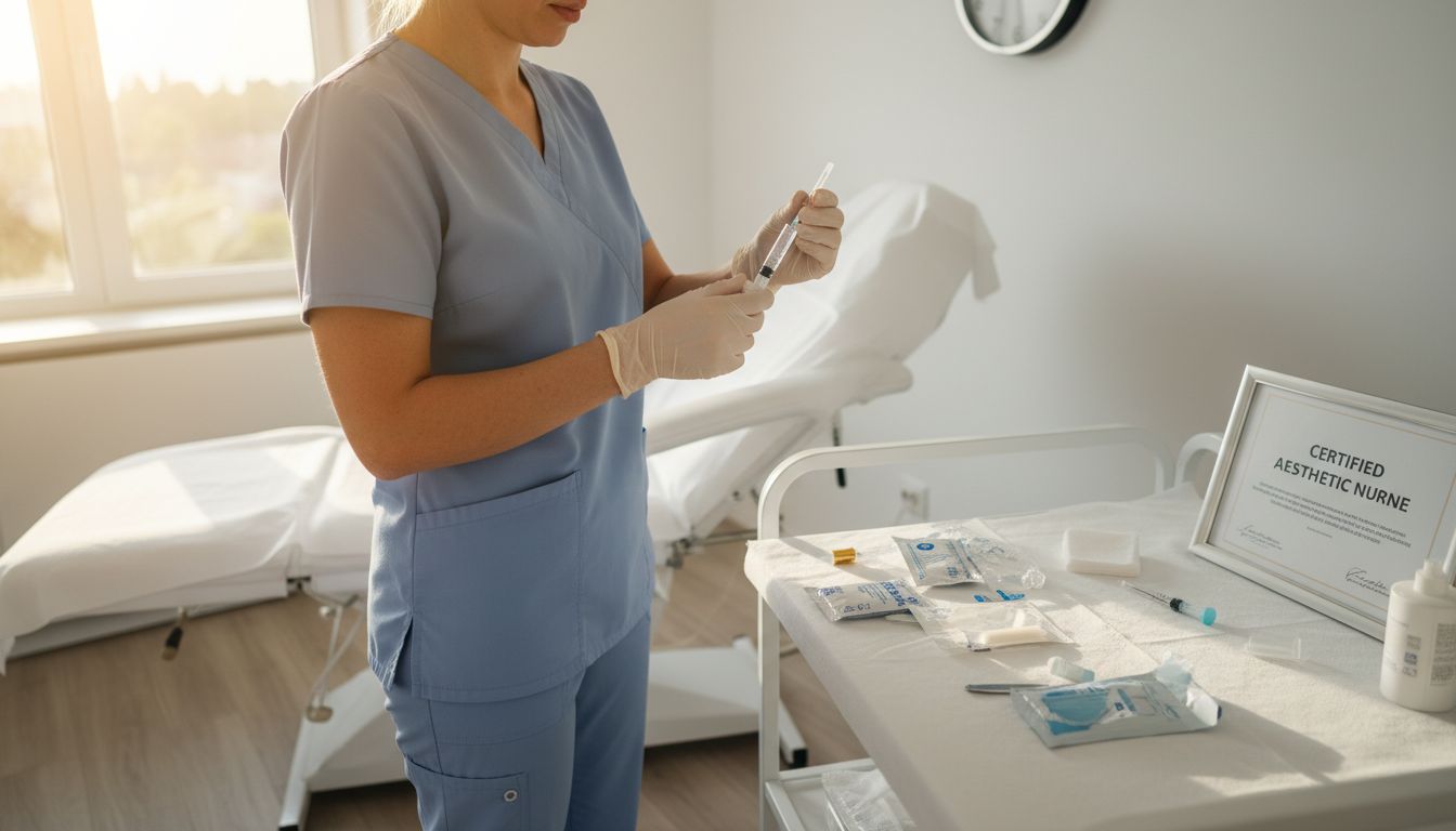 Defining Lip Fillers – What Women Need to Know 2 Nurse prepping lip filler syringe in clinic