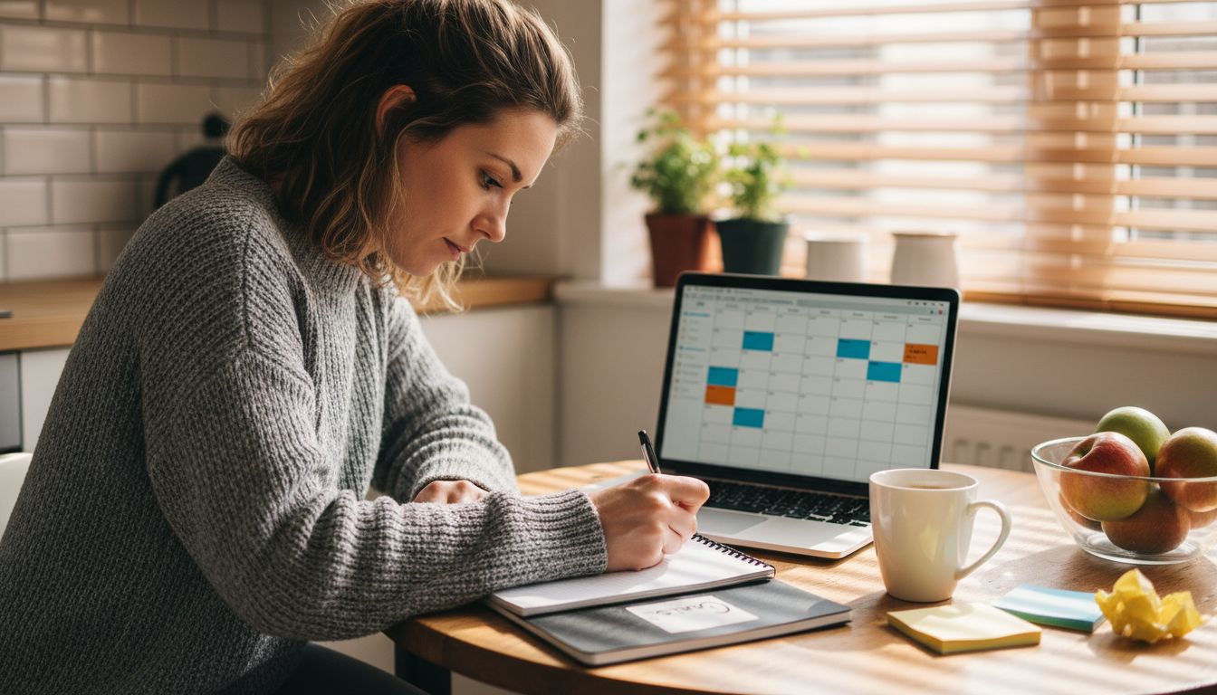 How to Personalise Facial Aesthetics Naturally for Women 1 Woman writing beauty goals in kitchen journal